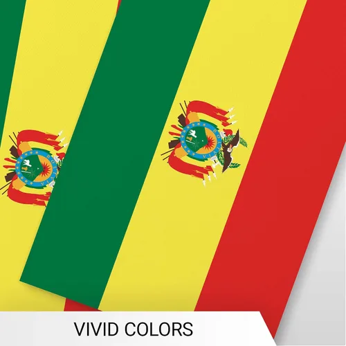 Miniatura 6 de G128 Bandera boliviana de Bolivia Bandera de 8.2 x 5.5 pulgadas, cuerda completa de 33 pies Poliéster 150D impreso, decoraciones para bar