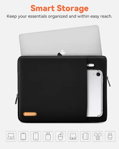 Miniatura 5 de bagasin Funda para laptop de 13 pulgadas, compatible con MacBook Air M5/M4/M3/M2/M1 de 13 pulgadas (2018-2026), funda para computadora con bolsillo