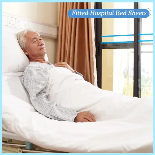 Miniatura 4 de Preboun Juego de 2 sábanas de hospital de 36 x 84 x 14 pulgadas con sábanas de hospital y fundas de almohada elásticas para el hogar, mesa de Blanco