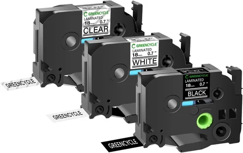 Miniatura 8 de GREENCYCLE Compatible para cinta de etiqueta Brother P-Touch TZe-111 TZe-211 TZe-315 6mm 0.23" laminada TZe TZ 1/4 pulgada negra sobre claro/blanco