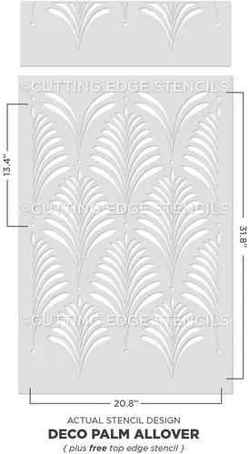 Miniatura 3 de Cutting Edge Stencils Deco Palm Wall Stencil - Diseños modernos para pintar paredes y suelos, plantilla de pared reutilizable