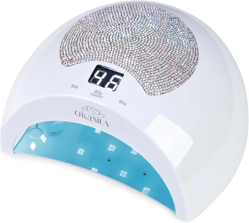 Lámpara de uñas LED UV recargable con diseño de diamante y control táctil, 3 ajustes de temporizador, secado rápido para todos los esmaltes de gel,