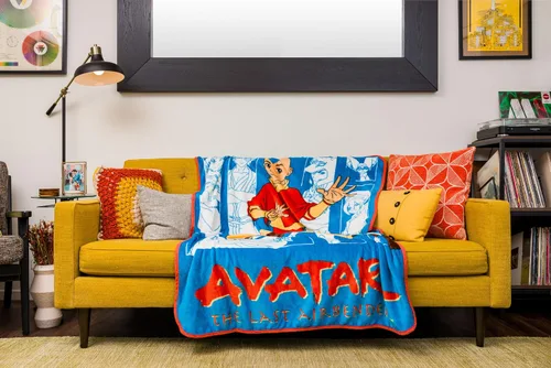 Miniatura 4 de Silver Buffalo Avatar The Last Airbender With Aang, Zuko, Katara, Sokka Wolf, Toph Beifong, Appa y Momo - Manta de forro polar de 45 x 60 pulgadas