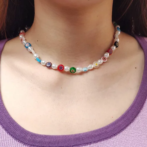 Miniatura 5 de Collares largos de perlas para mujeres y hombres, multicapa de perlas de imitación de color blanco crema