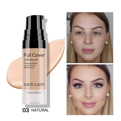 Miniatura 2 de Corrector Impermeable de Cobertura Completa con Juego de Esponja con Primer, Base Líquida Cremosa Suave Mate Impecable Kit de Maquillaje Corrector