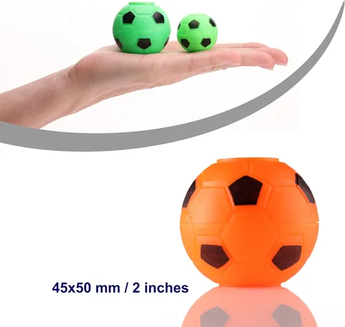 Miniatura 3 de Global Gumball Fidget Spinners – Bolas antiestrés de 2 pulgadas en la caja de regalo – 6 piezas de recuerdos de fiesta de fútbol para niños – Mini