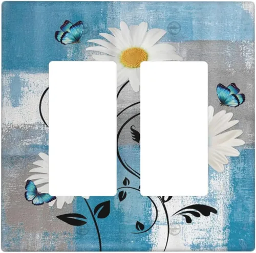 Miniatura 95 de Rainbow in the Clouds - Placas de Pared de Doble Interruptor de 2 Posiciones, Panel de Arte Rosa, Cubierta de Interruptor de Luz, Placa Frontal Arco