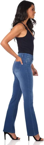 Miniatura 3 de Rekucci Secret Figure - Jeans de mezclilla de alta calidad con corte de bota para mujer