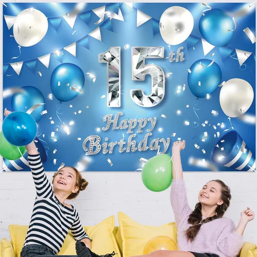 Miniatura 5 de Cartel de feliz cumpleaños número 11, globos de decoración de fondo de confeti de cristal, decoración temática para niños o niñas, vítores a 11