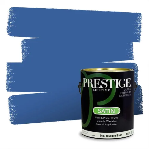 Miniatura 480 de Pintura Exterior + imprimación PRESTIGE, todo-en-uno, 1 galón, acabado mate, color comparable al Valspar* Royal Gray* VS151-Gris real