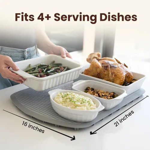 Miniatura 4 de Plateful Tapete de calentamiento para alimentos – Tapete de calentamiento de alimentos para fiestas de bufés, bandejas de calefacción Real