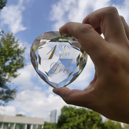 Miniatura 5 de Regalos de cristal de aniversario de 1 año para ella y él, primera boda para marido, esposa, novio o novia, regalo de aniversario de un año