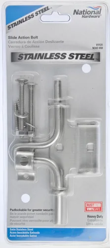 Miniatura 2 de National Hardware N303-131 - Pestillo de puerta oscilante resistente con protección contra la intemperie, acero inoxidable, bloqueo automático