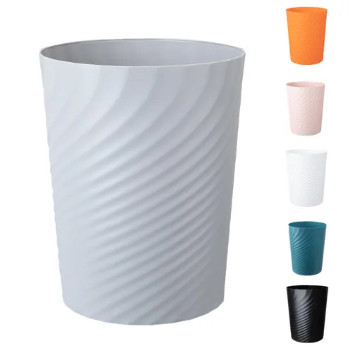 Miniatura 5 de Bote de basura, pequeño cubo de basura de plástico, papelera de reciclaje, cubo de basura redondo para baño, oficina, dormitorio, cocina, 1.8 Azul