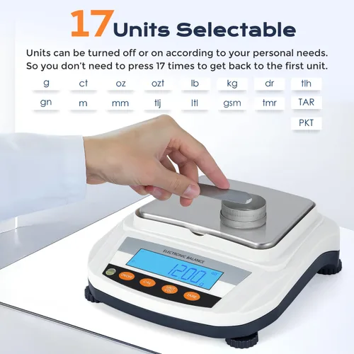 Miniatura 2 de Bonvoisin Balanza electrónica recargable de la balanza 3000gX0.0.04 oz del laboratorio Balanza analítica de la precisión Balanza de laboratorio
