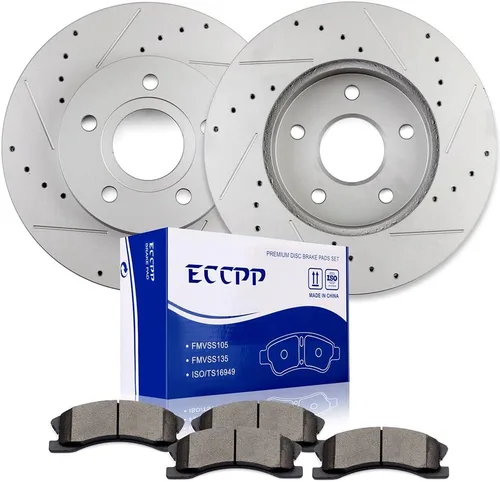 ECCPP Kits de freno, rotores de freno delantero y pastillas 120.67042,5118 ATD945C, D945-7846 apto para 1999 2000 2001 2002 2003 2004 para Jeep para