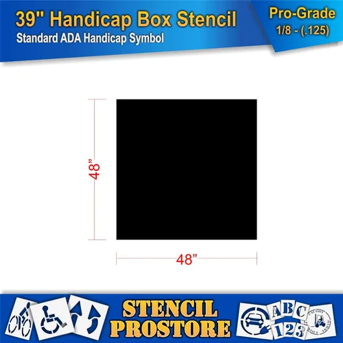 Miniatura 2 de Plantillas de pavimento – Caja de 48 pulgadas – Caja de fondo para plantillas para discapacitados – (se adapta a 39 pulgadas de hándicap) – 48 x 48