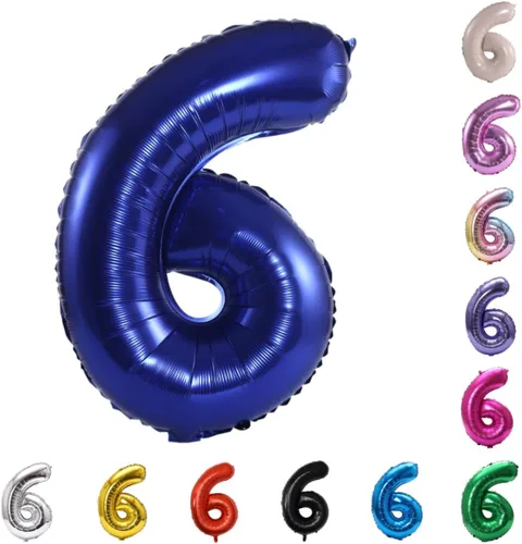 Miniatura 142 de YPSelected Globo grande de 32 pulgadas de helio con números 0-9 de papel de aluminio azul para cumpleaños, bodas y fiestas (Azul, 3)