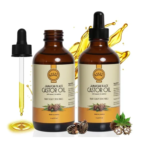 Aceite de ricino negro jamaicano, aceite de ricino 100% puro para el crecimiento del cabello, cuidado del cuero cabelludo, piel brillante y uñas.