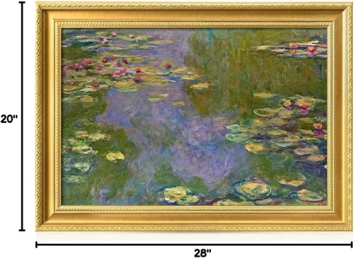 Miniatura 8 de DECORARTS - Impresiones de Giclee de Lirios de Agua de Claude Monet, Arte de Pared Enmarcado con Marco de Madera Maciza, Decoración de Jardín