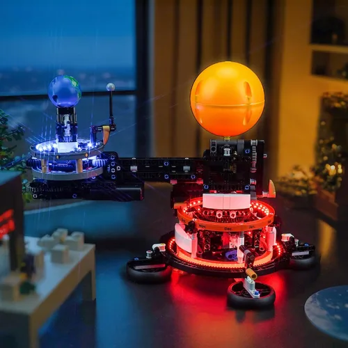 Miniatura 6 de BrickBling Luces LED para Lego Technic Planeta Tierra y Luna en órbita, kit de luz creativo compatible con Lego 42179 Sistema Solar Space