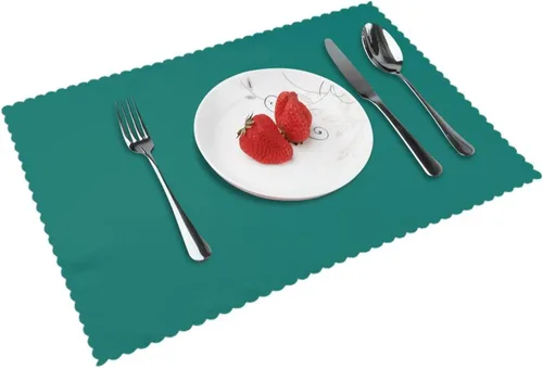 Miniatura 17 de Rectangular Placemats Set of 4, Heat Resistant Cartoon Banana Printed Kitchen Dining Table Mats