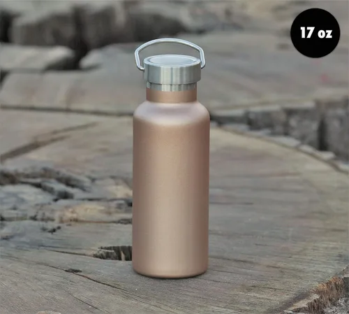Miniatura 4 de MIRA Alpine - Botella de agua con 2 tapas, frasco de acero inoxidable 18/8 aislado al vacío, acabado brillante duradero, botella Hydro Bottle - 17