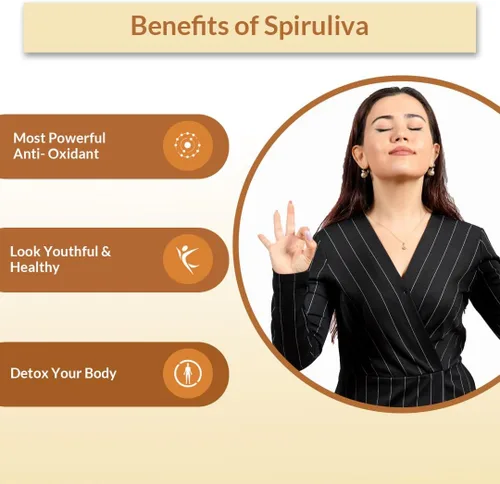 Miniatura 3 de Biogetica Píldoras orgánicas de espiruliva con astaxantina, sin OMG, ricas en proteínas veganas, vitaminas y prebióticos, suplemento de ayurveda