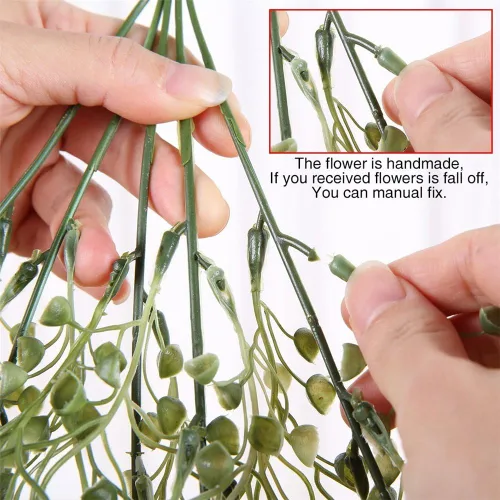 Miniatura 7 de 2 plantas colgantes artificiales para interiores, plantas colgantes falsas al aire libre, plantas artificiales para bodas, fiestas, hogar, jardín