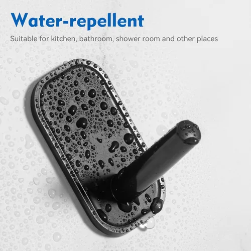 Miniatura 4 de INNPLUS - Juego de ganchos adhesivos de 6 piezas, ganchos de pared autoadhesivos para toallas, abrigos, sombreros, bufandas y más (negro)