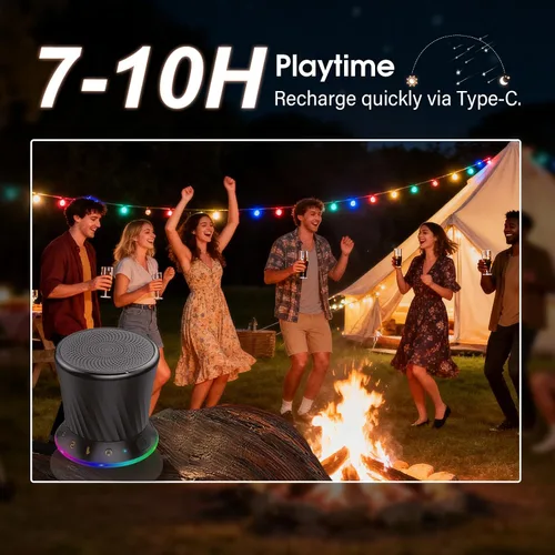 Miniatura 6 de Altavoz de ducha giratorio Bluetooth con luces RGB, altavoz portátil impermeable IPX5 con ventosa, mini altavoz Bluetooth 5.3 de graves profundos