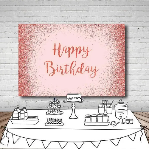 Miniatura 5 de MEHOFOND Fondo de fotos con purpurina de oro rosa y rosa, accesorios de fondo brillante para niña y mujer, pancarta de fiesta de feliz cumpleaños