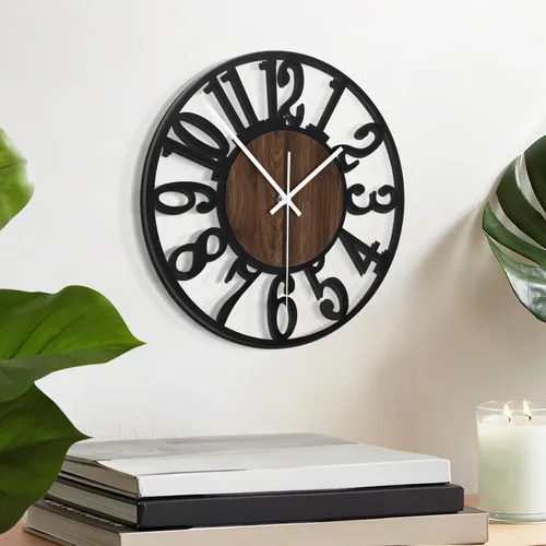 Miniatura 11 de LEIKE - Reloj de pared con números arábigos de 10 pulgadas, funciona con pilas, negro, silencioso y sin tictac, relojes de pared para decoración