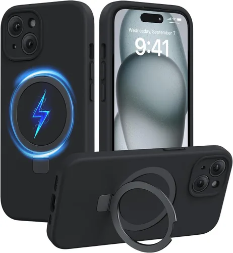 Miniatura 47 de Miracase Funda diseñada para iPhone 13, con protector de pantalla de vidrio templado, forro de microfibra suave antiarañazos, funda de goma