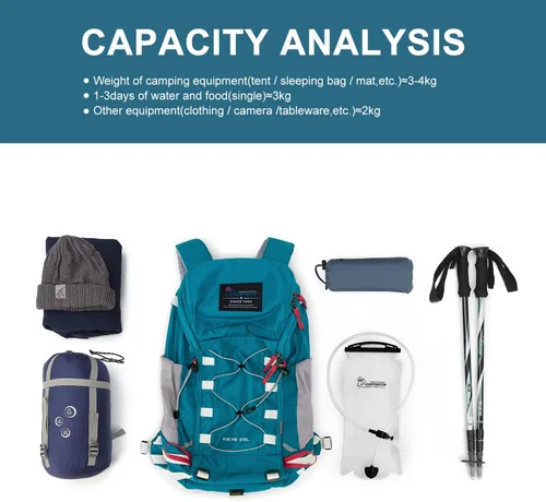 Miniatura 6 de MOUNTAINTOP - Mochila de senderismo de 35L, mochila de viaje ligera, mochila de día para hombres y mujeres de camping al aire libre