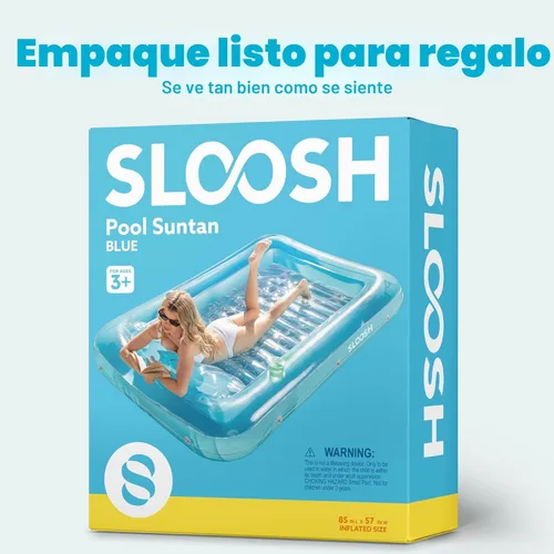 Miniatura 9 de SLOOSH Flotador Inflable para Tumbona de Piscina, 85" x 57" Flotadores de Piscina Extra Grandes para Adultos con Almohada, Balsa Flotante 4 en 1 Azul