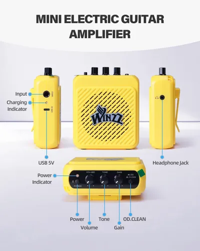 Miniatura 7 de WINZZ - Guitarra eléctrica para niños de 30 pulgadas, kit para principiantes, tamaño 1/4 mini, juego completo de iniciación con amplificador