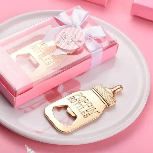 Miniatura 6 de 12 abrebotellas, recuerdo de baby shower para invitados, abrebiberones de oro rosa, regalos de boda, regalos de baby shower, regalos para invitados