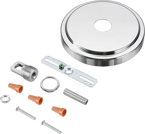 Miniatura 11 de Aspen Creative 21508-11 - Kit de lámpara de araña de transición y toldo con bucle para cuello, bronce aceitado, diámetro de 5-1/2 pulgadas, orificio