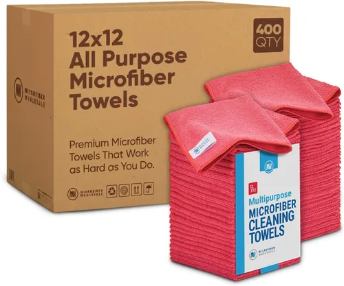 Miniatura 12 de Toallas de microfibra multiusos a granel de 12 x 12 pulgadas al por mayor, cantidad de caja (400 unidades) No se deshilacha Microfibra de alta