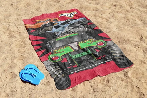 Miniatura 4 de Jay Franco Toallas de algodón para piscina y playa, súper suaves y absorbentes, resistentes a la decoloración, medidas 28 x 58 pulgadas, Monster Jam