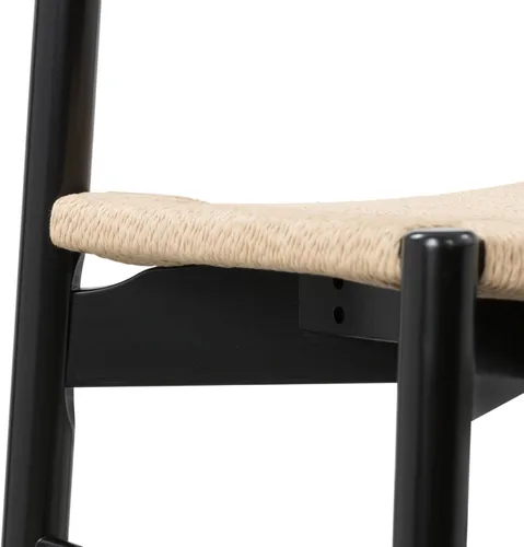 Miniatura 8 de Poly & BARK Hamm Silla de comedor – 18 pulgadas de altura del asiento, marco de roble macizo, asiento de cuerda tejida a mano, diseño moderno