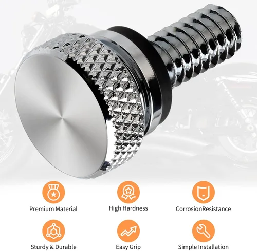 Miniatura 3 de Tornillo de asiento de motocicleta, tornillo de montaje moleteado para guardabarros trasero, 1/4 "-20 roscas de repuesto para Harley Touring