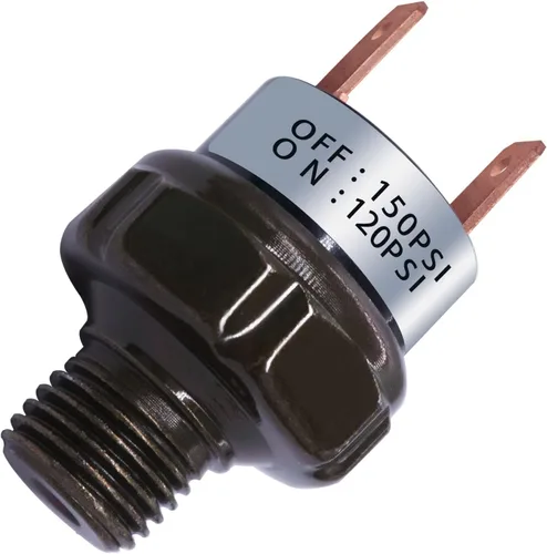 Miniatura 11 de mankk Interruptor de presión de aire 70-100 PSI Rosca 1/4 "NPT 24V 12V DC Compresor de aire Interruptor de presión para tren de bocina de aire