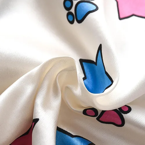 Miniatura 3 de TBUIALL Toddler Kids Baby Boys Girls Satin Cartoon Button Down Shirt Tops + Long Pants Silk Pajamas Sleepwear Large