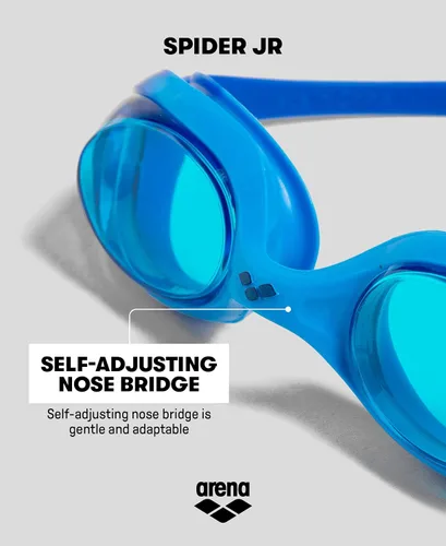 Miniatura 5 de ARENA Gafas de natación unisex para jóvenes Spider Junior para niñas y niños de 6 a 12 años, lentes sin niebla, correa fácil de ajustar, sin fugas