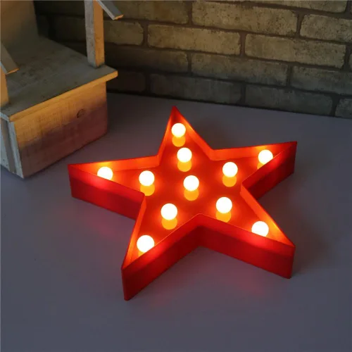 Miniatura 3 de Luz de Marquesina con Forma de Estrella Letrero de Plástico LED - Letrero de Estrella de Marquesina Iluminado Decoración de Pared Funciona