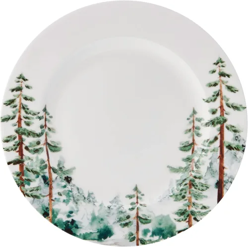 Miniatura 7 de Mikasa Watercolor Forest Bone China - Juego de vajilla ligera de 16 piezas resistente a las astillas, servicio para 4, color blanco
