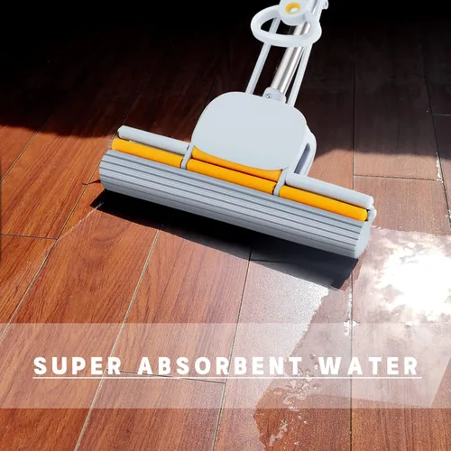 Miniatura 3 de PVA - Trapeadores de esponja para limpieza de suelos con mango largo de 60 pulgadas, mopa autoescurrible con cabezal de 15 pulgadas para azulejos