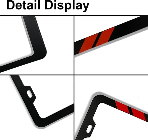 Miniatura 2 de Placa de matrícula para Dodge Marco de Placa Premium de Acero Negro Compatible con Todas las Vehículos Cubierta de Etiqueta de Placa de Matrícula